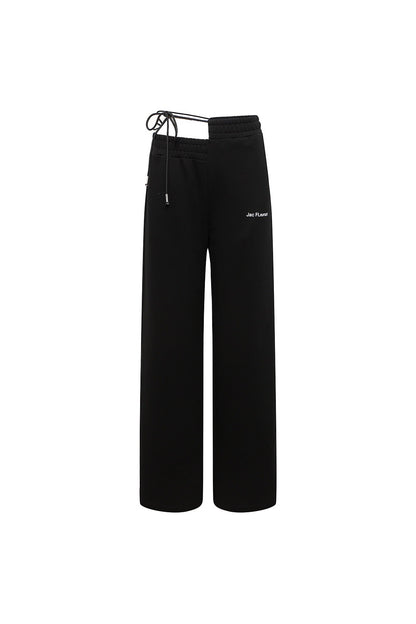 JAC FLEURANT 23SS Black lace-up waist head sweatpants